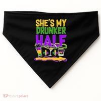 Mardi Gras She's My Drunker Half USA-Made Doggie Bandana thumb 0