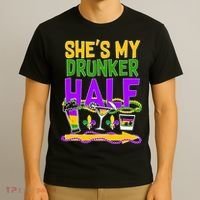 Mardi Gras She's My Drunker Half T-Shirt thumb 3