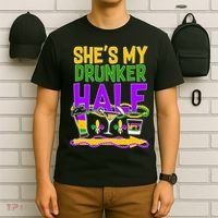 Mardi Gras She's My Drunker Half T-Shirt thumb 6