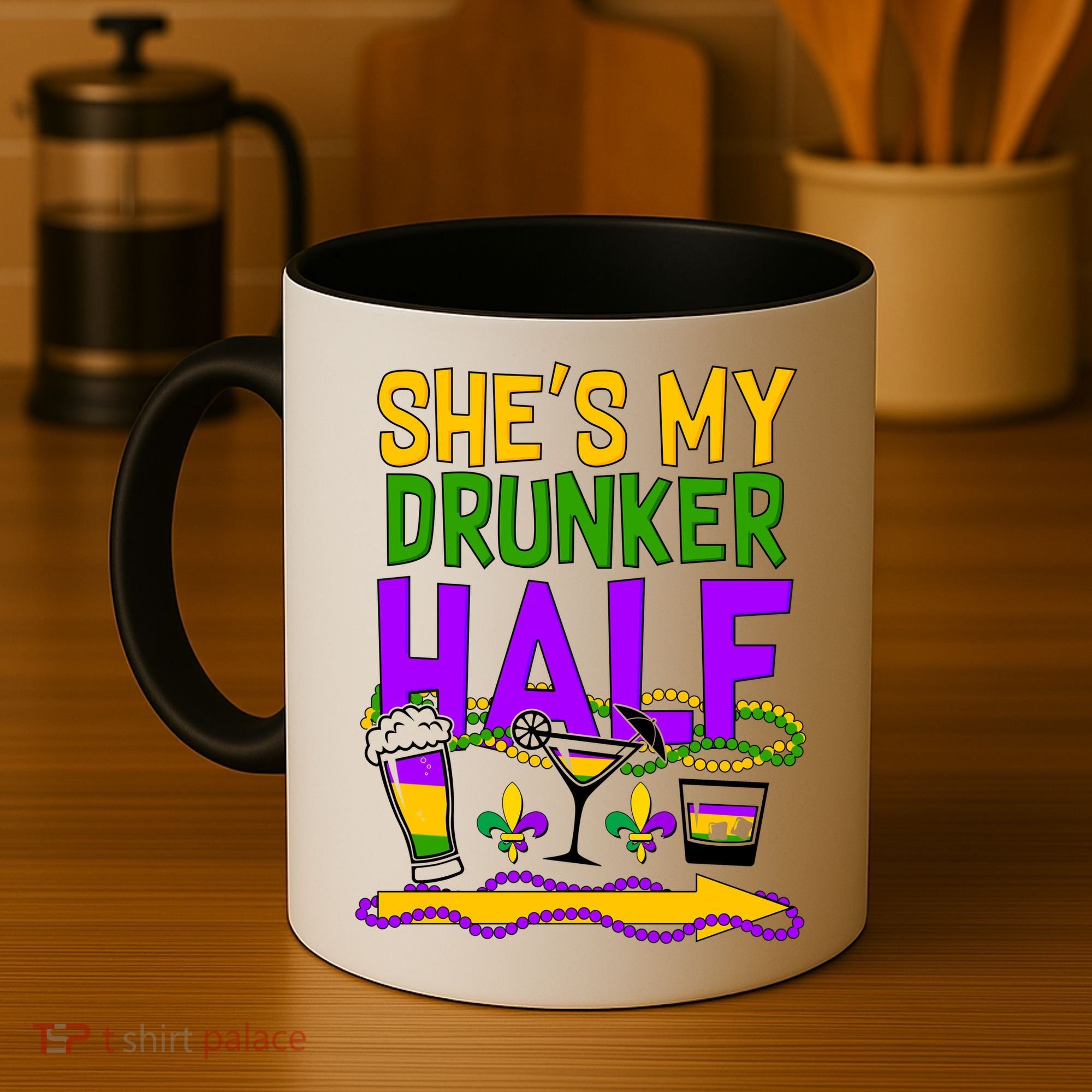 Mardi Gras She's My Drunker Half Coffee Mug