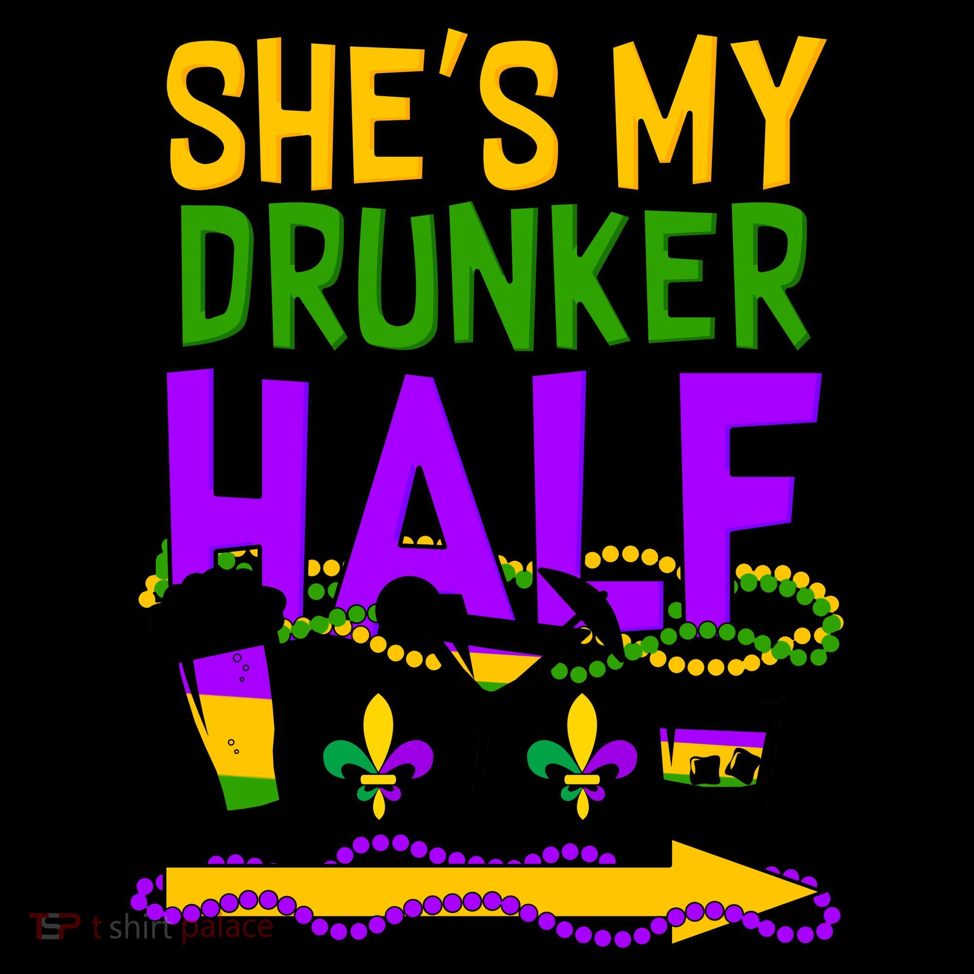 Mardi Gras She's My Drunker Half Coffee Mug