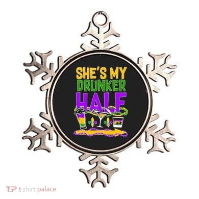 Mardi Gras She's My Drunker Half Ornament