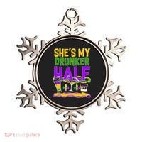 Mardi Gras She's My Drunker Half Ornament thumb 0
