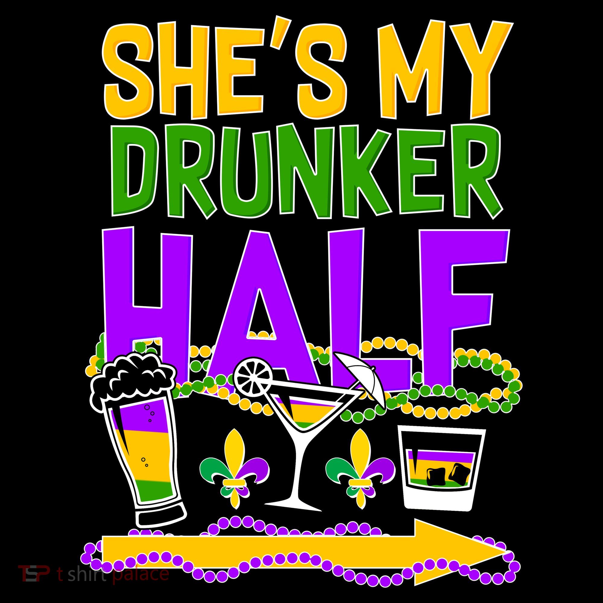 Mardi Gras She's My Drunker Half Ornament