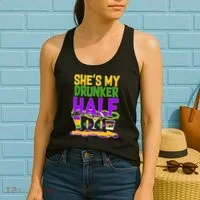 Mardi Gras She's My Drunker Half Women's Tank Top thumb 2