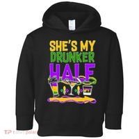 Mardi Gras She's My Drunker Half Toddler Hoodie thumb 0