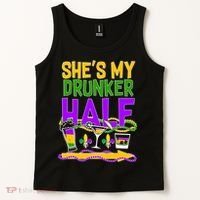 Mardi Gras She's My Drunker Half Tank Top thumb 2