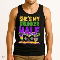 Mardi Gras She's My Drunker Half Tank Top thumb 3