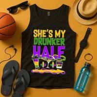 Mardi Gras She's My Drunker Half Tank Top thumb 4