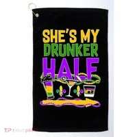 Mardi Gras She's My Drunker Half Golf Towel thumb 0