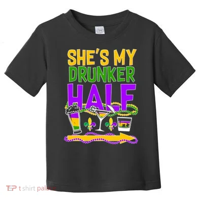 Mardi Gras She's My Drunker Half Toddler T-Shirt