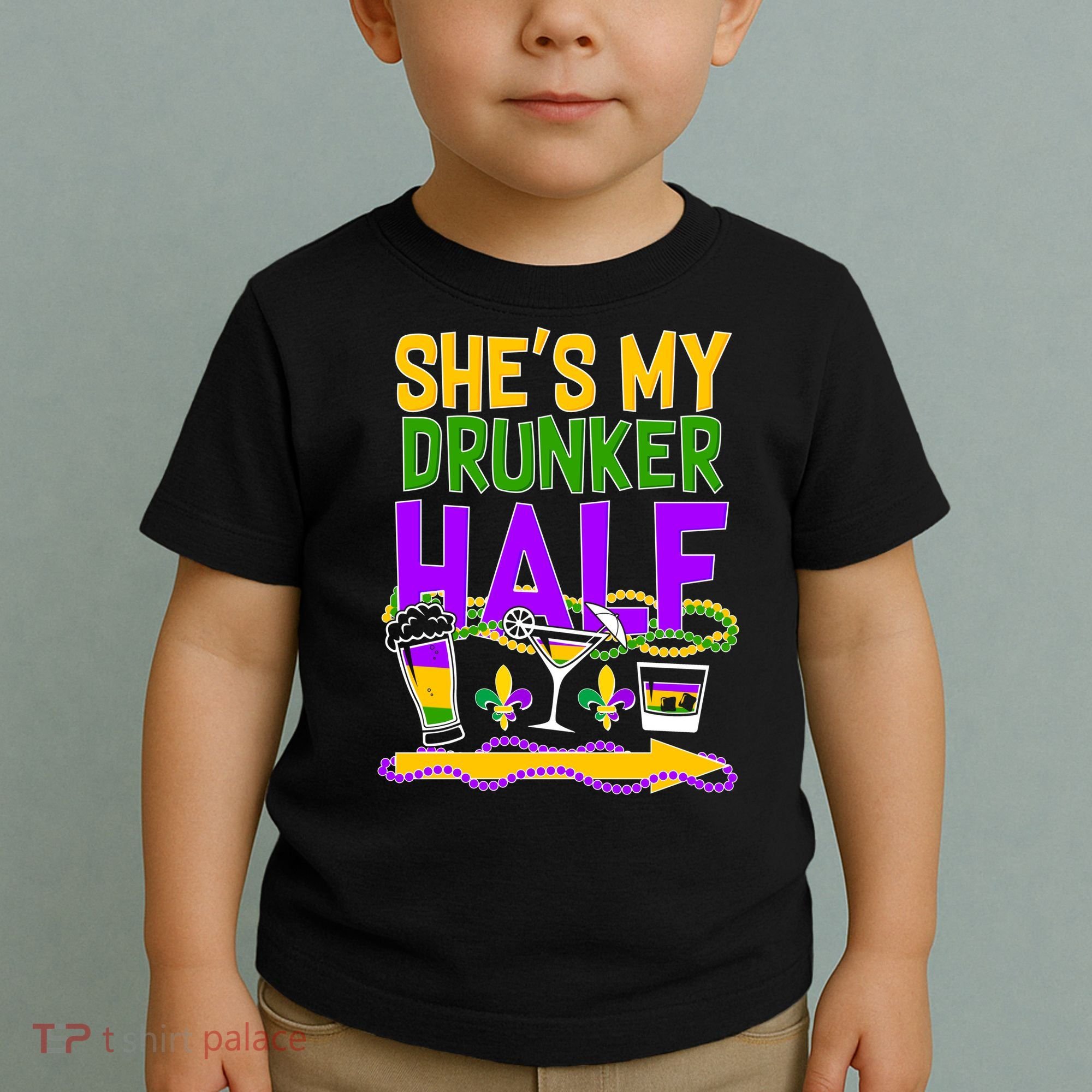 Mardi Gras She's My Drunker Half Toddler T-Shirt