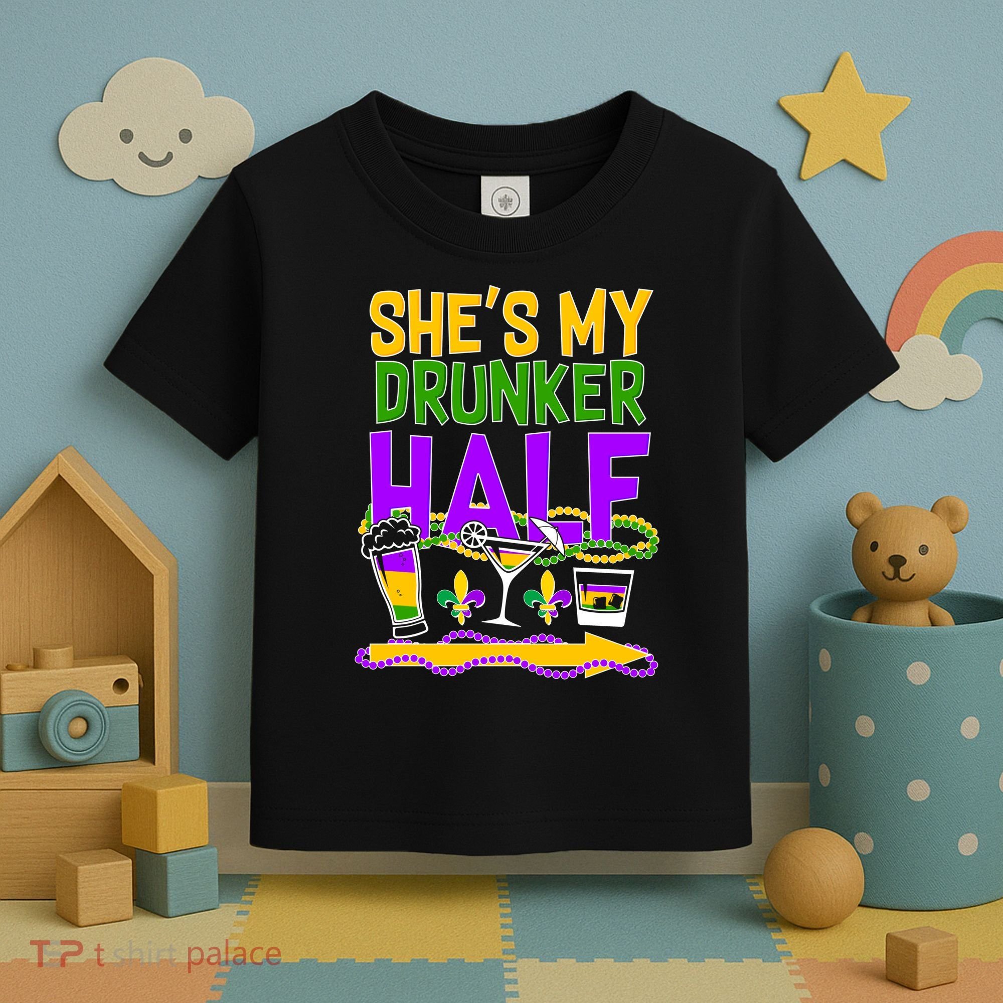 Mardi Gras She's My Drunker Half Toddler T-Shirt