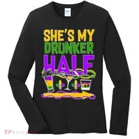Mardi Gras She's My Drunker Half Women's Long Sleeve Shirt thumb 0