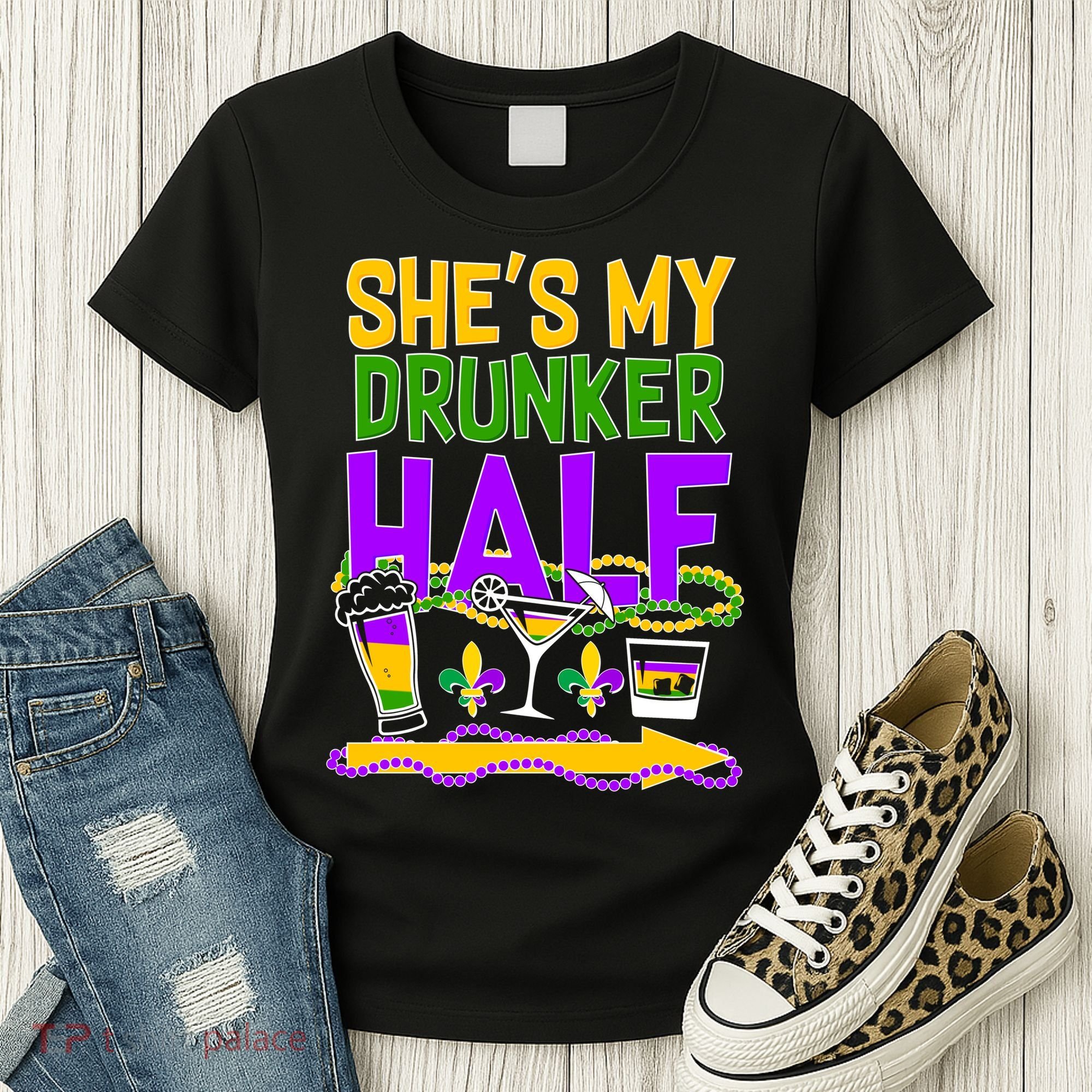 Mardi Gras She's My Drunker Half Women's T-Shirt