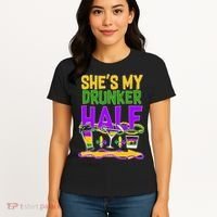 Mardi Gras She's My Drunker Half Women's T-Shirt thumb 4