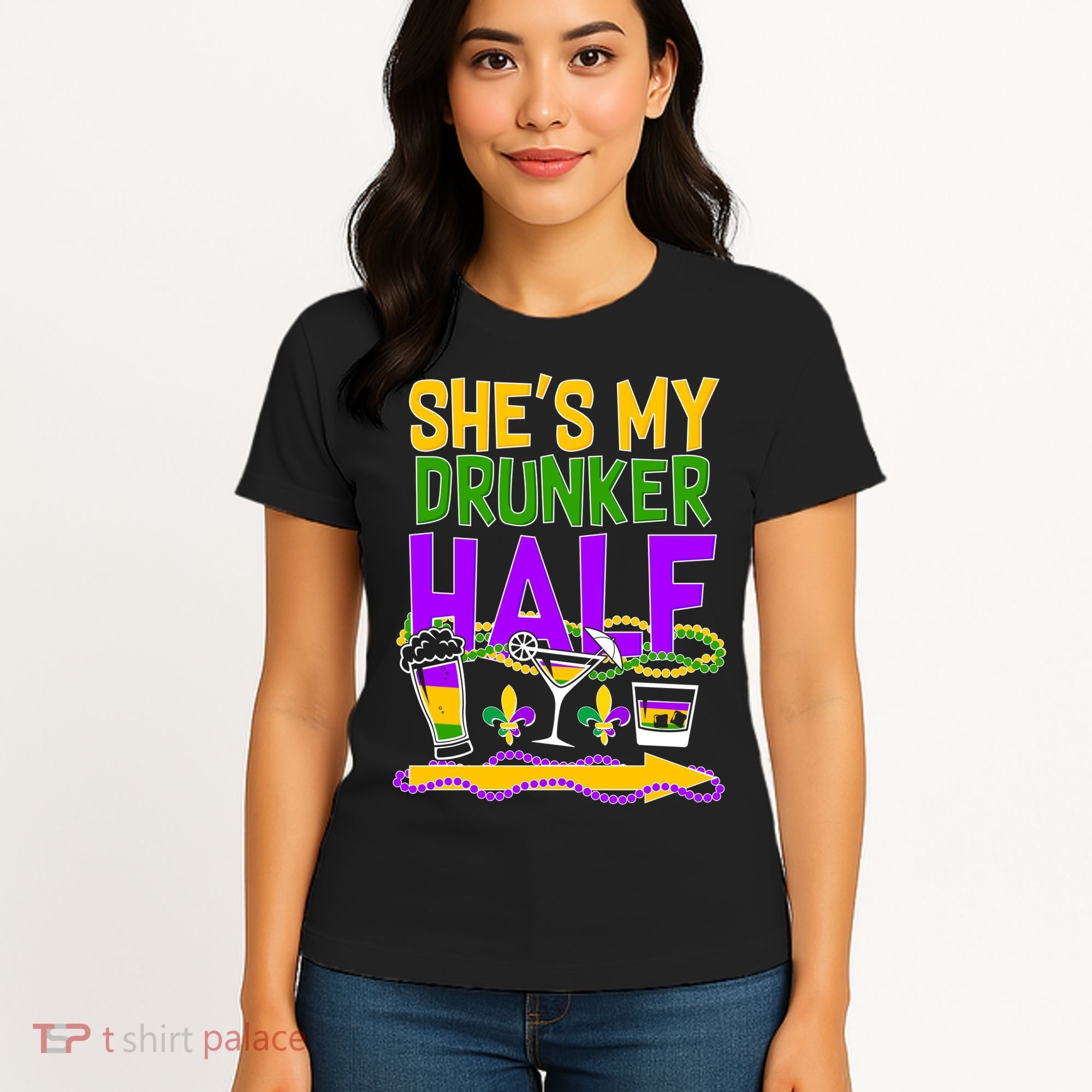 Mardi Gras She's My Drunker Half Women's T-Shirt