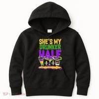 Mardi Gras She's My Drunker Half Kids Hoodie thumb 0