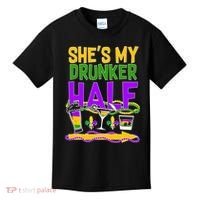 Mardi Gras She's My Drunker Half Kids T-Shirt thumb 0