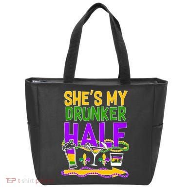 Mardi Gras She's My Drunker Half Tote Bag