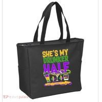 Mardi Gras She's My Drunker Half Tote Bag thumb 2