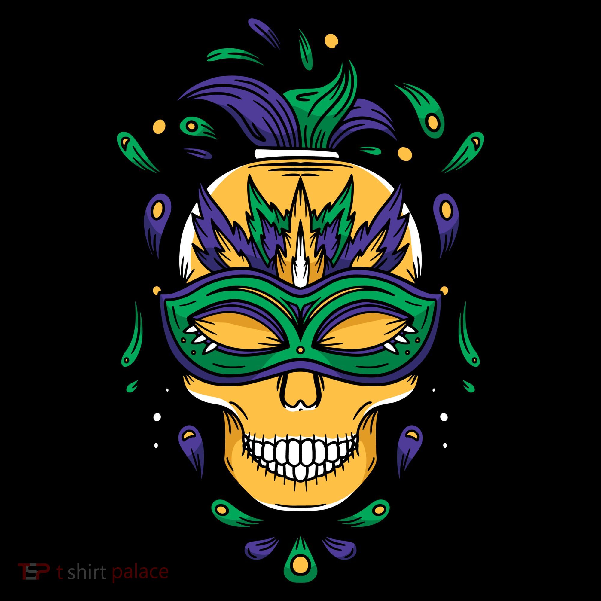 Mardi Gras Skull Mask  Apron