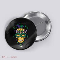 Mardi Gras Skull Mask  Button thumb 0