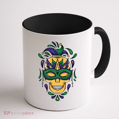 Mardi Gras Skull Mask  Coffee Mug back