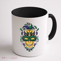 Mardi Gras Skull Mask  Coffee Mug thumb 1