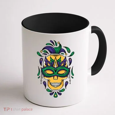 Mardi Gras Skull Mask  Coffee Mug back