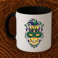 Mardi Gras Skull Mask  Coffee Mug thumb 2