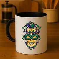 Mardi Gras Skull Mask  Coffee Mug thumb 4