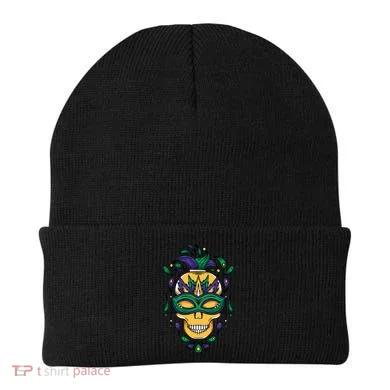 Mardi Gras Skull Mask  Beanie