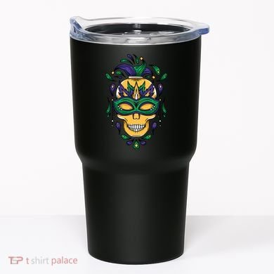 Mardi Gras Skull Mask  Tumbler