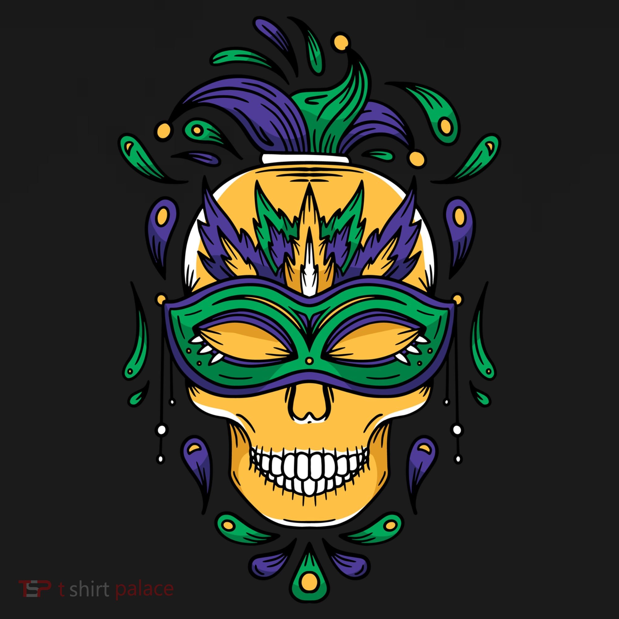 Mardi Gras Skull Mask  Ornament
