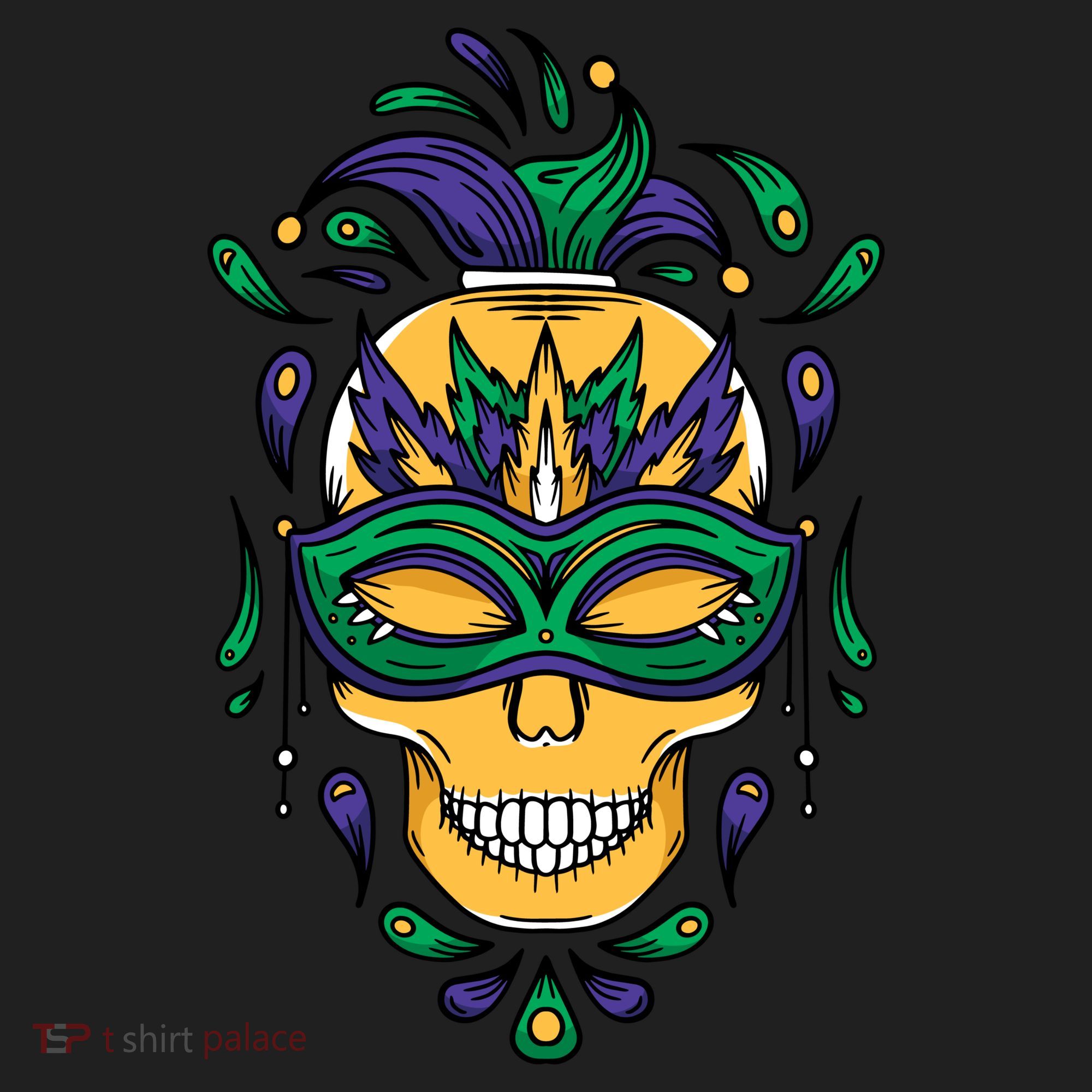 Mardi Gras Skull Mask  Hat