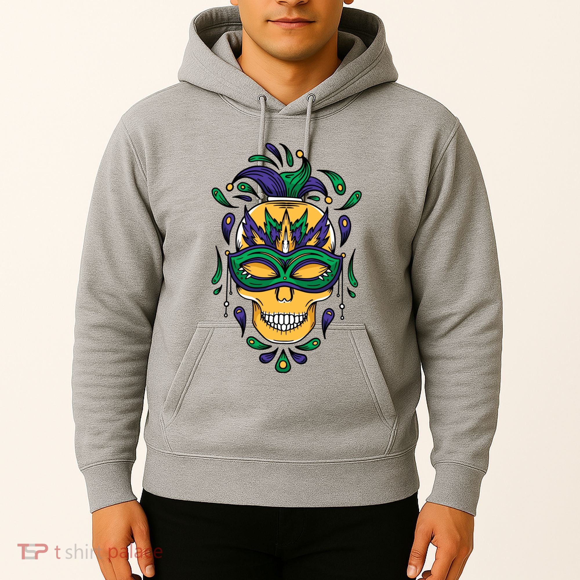Mardi Gras Skull Mask  Hoodie