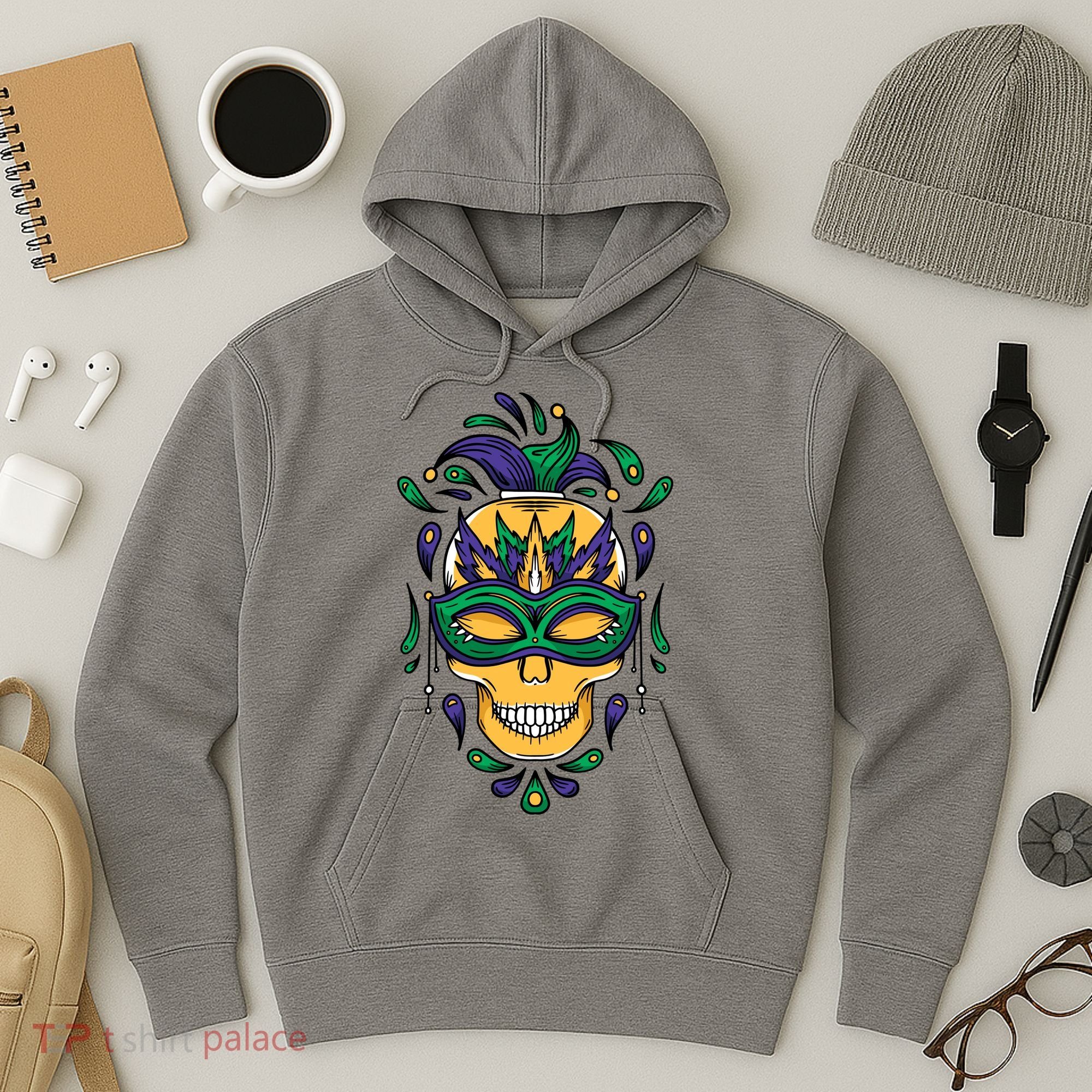 Mardi Gras Skull Mask  Hoodie