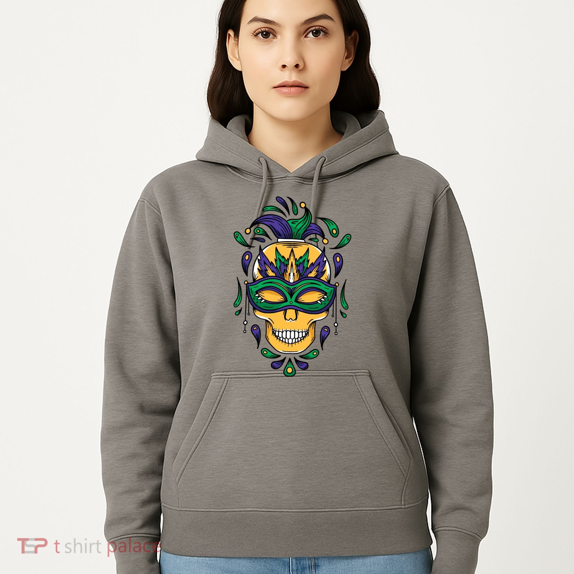Mardi Gras Skull Mask  Hoodie