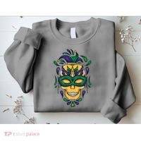 Mardi Gras Skull Mask  Sweatshirt thumb 2