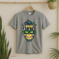 Mardi Gras Skull Mask  T-Shirt thumb 2