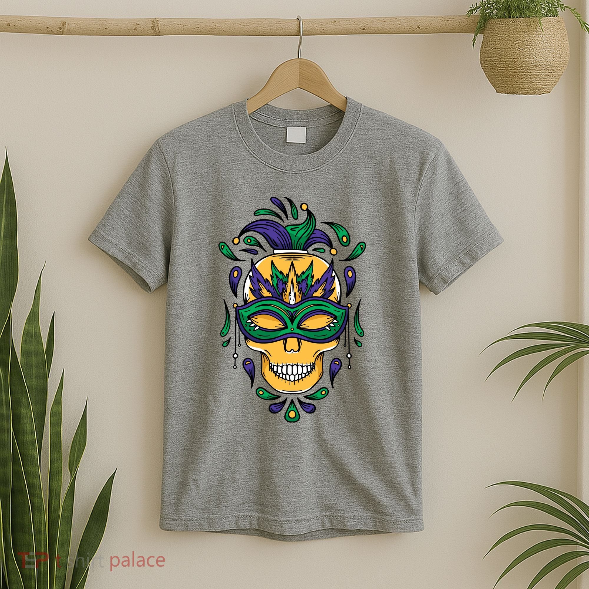 Mardi Gras Skull Mask  T-Shirt