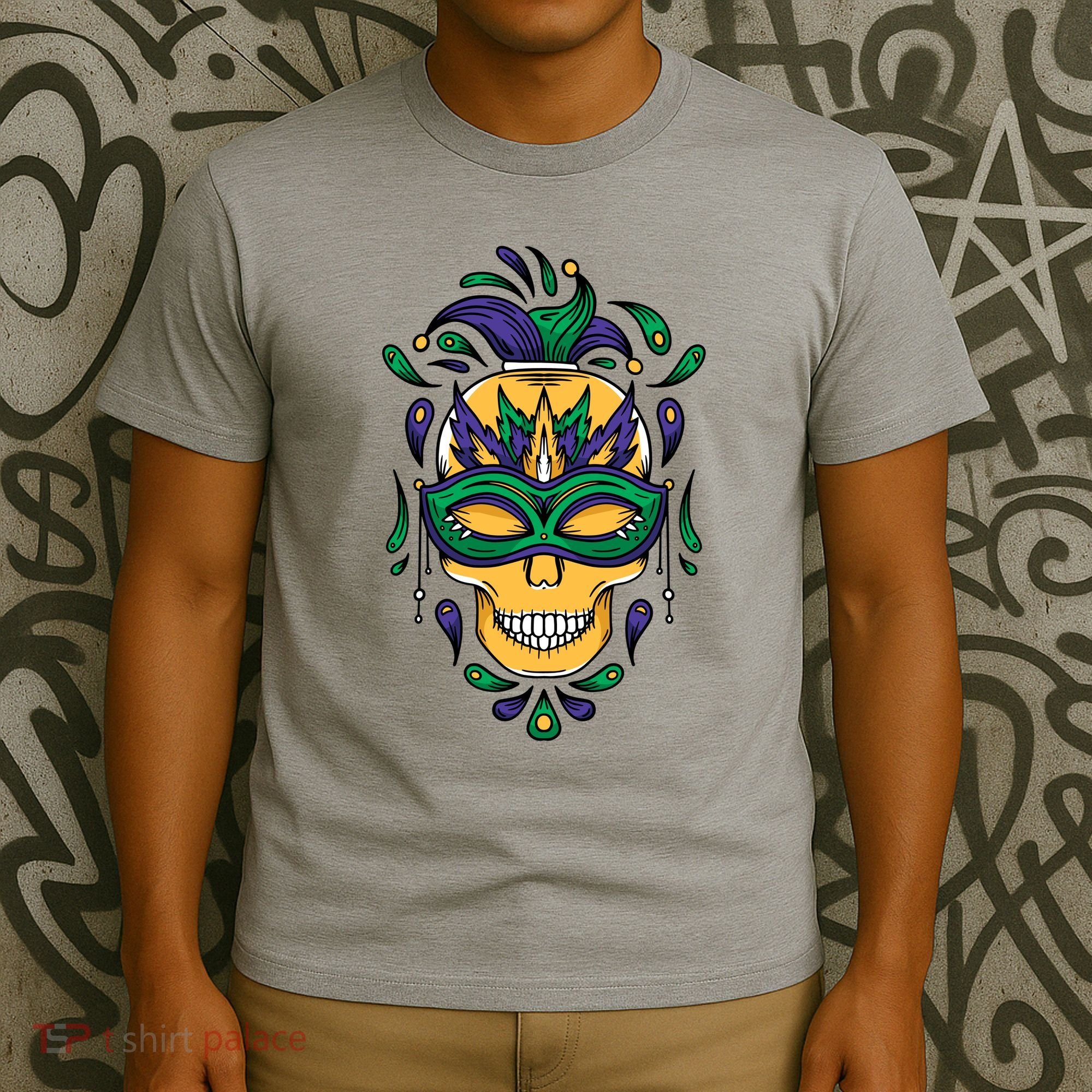 Mardi Gras Skull Mask  T-Shirt