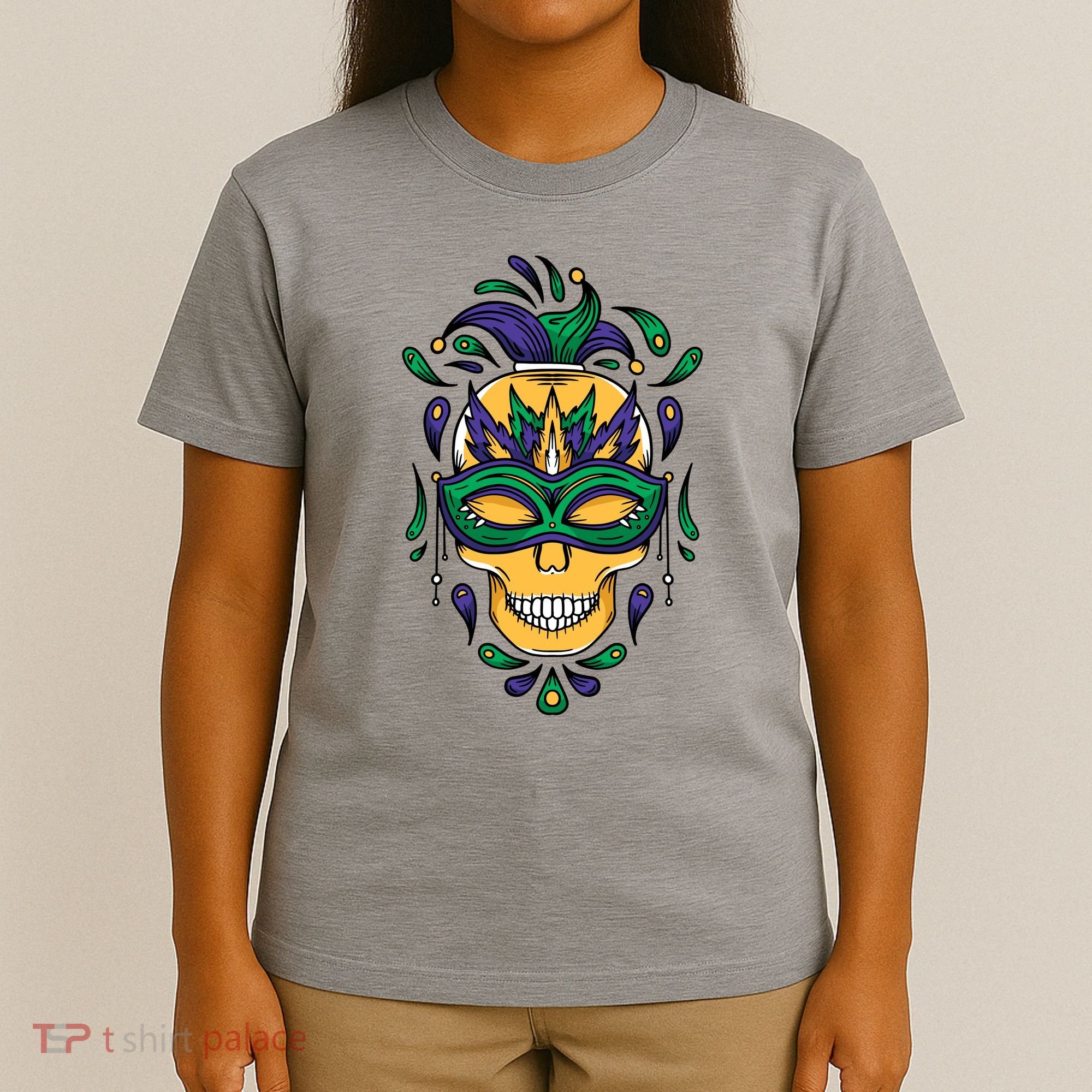 Mardi Gras Skull Mask  T-Shirt