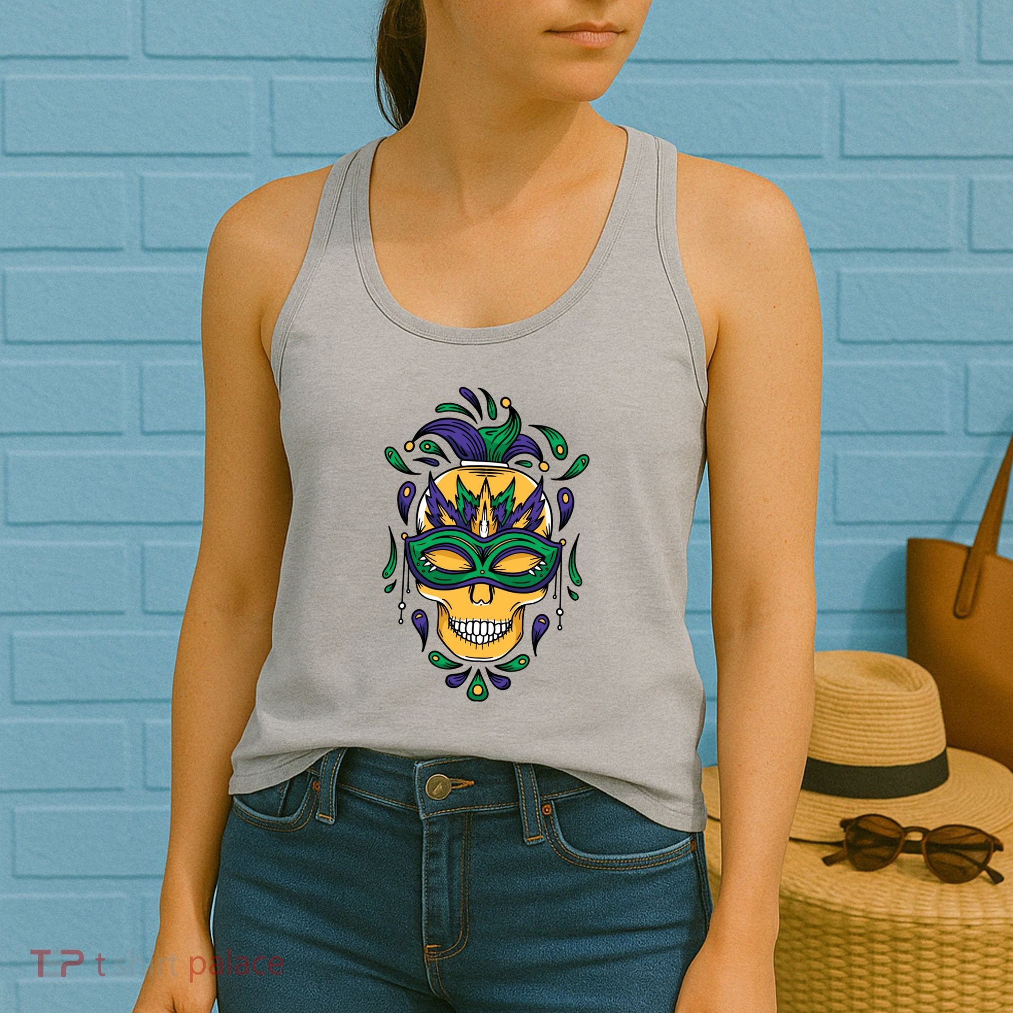 Mardi Gras Skull Mask  Women's Tank Top