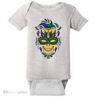 Mardi Gras Skull Mask  Baby Bodysuit thumb 0