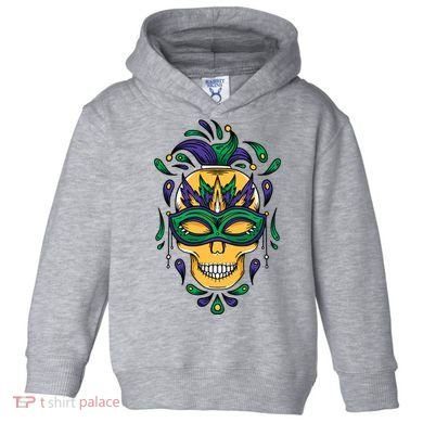 Mardi Gras Skull Mask  Toddler Hoodie