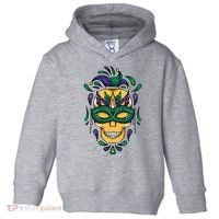 Mardi Gras Skull Mask  Toddler Hoodie thumb 0