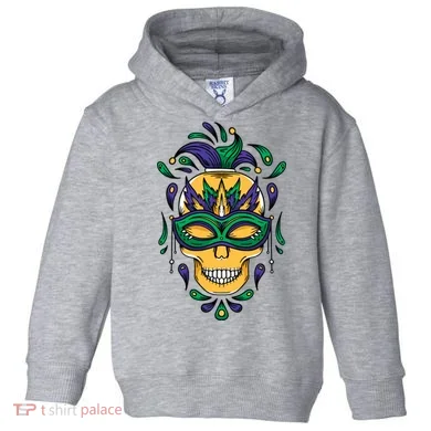 Mardi Gras Skull Mask  Toddler Hoodie