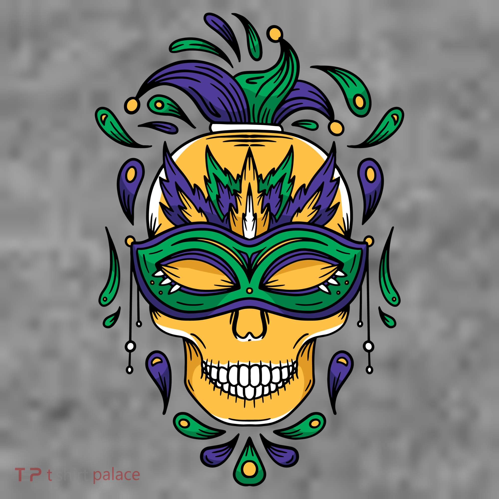 Mardi Gras Skull Mask  Toddler Hoodie
